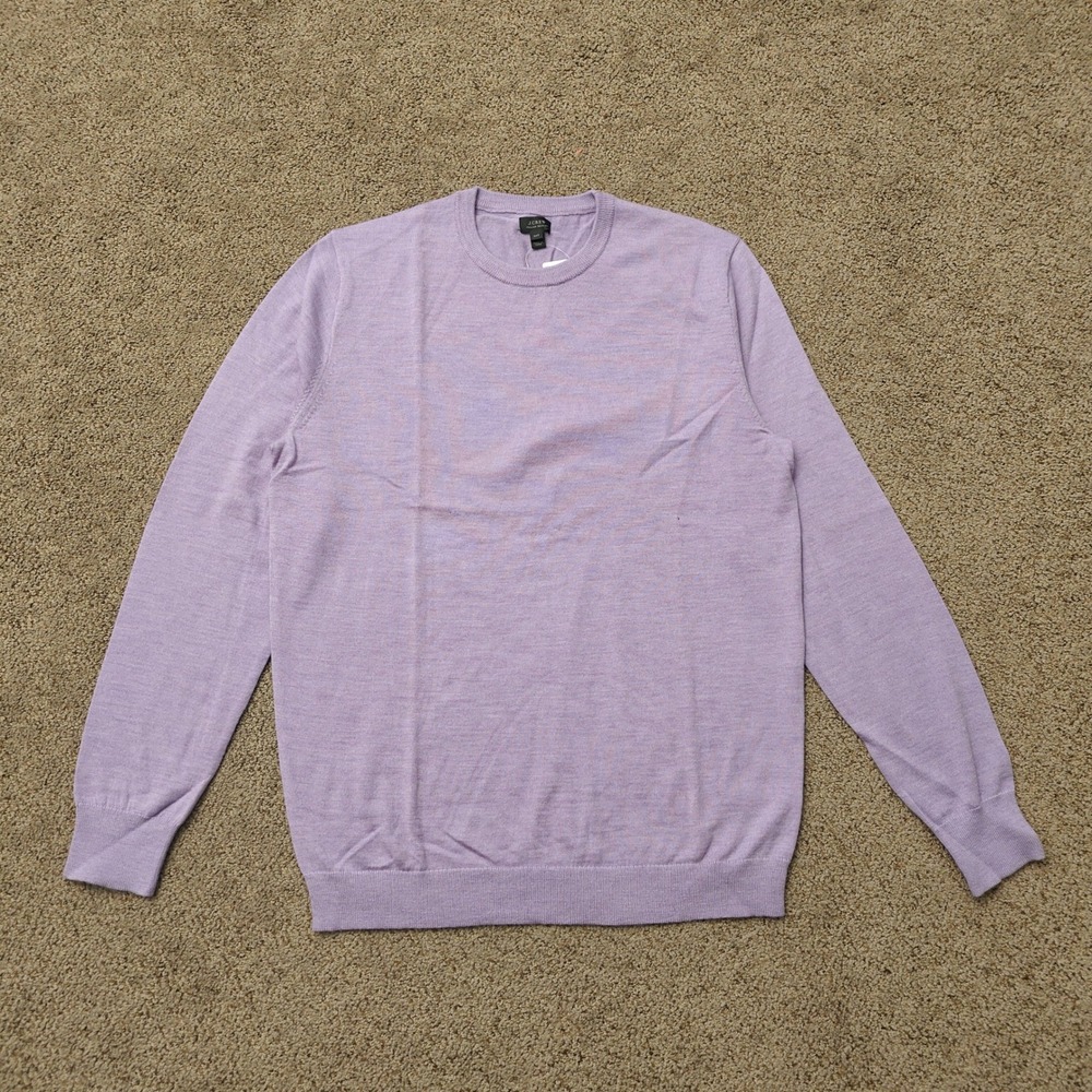 J.Crew Mens Medium Tall Italian Merino Wool Crewneck Sweater Heather Lilac G8278 - Picture 2 of 12